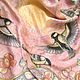 Батик платок "Весенние птицы". Платки. Художник Ольга Пастухова. Интернет-магазин Ярмарка Мастеров.  Фото №2