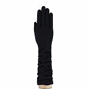 Винтаж handmade. Livemaster - original item Size M. Black Long Wool Gloves. LABBRA. Handmade.