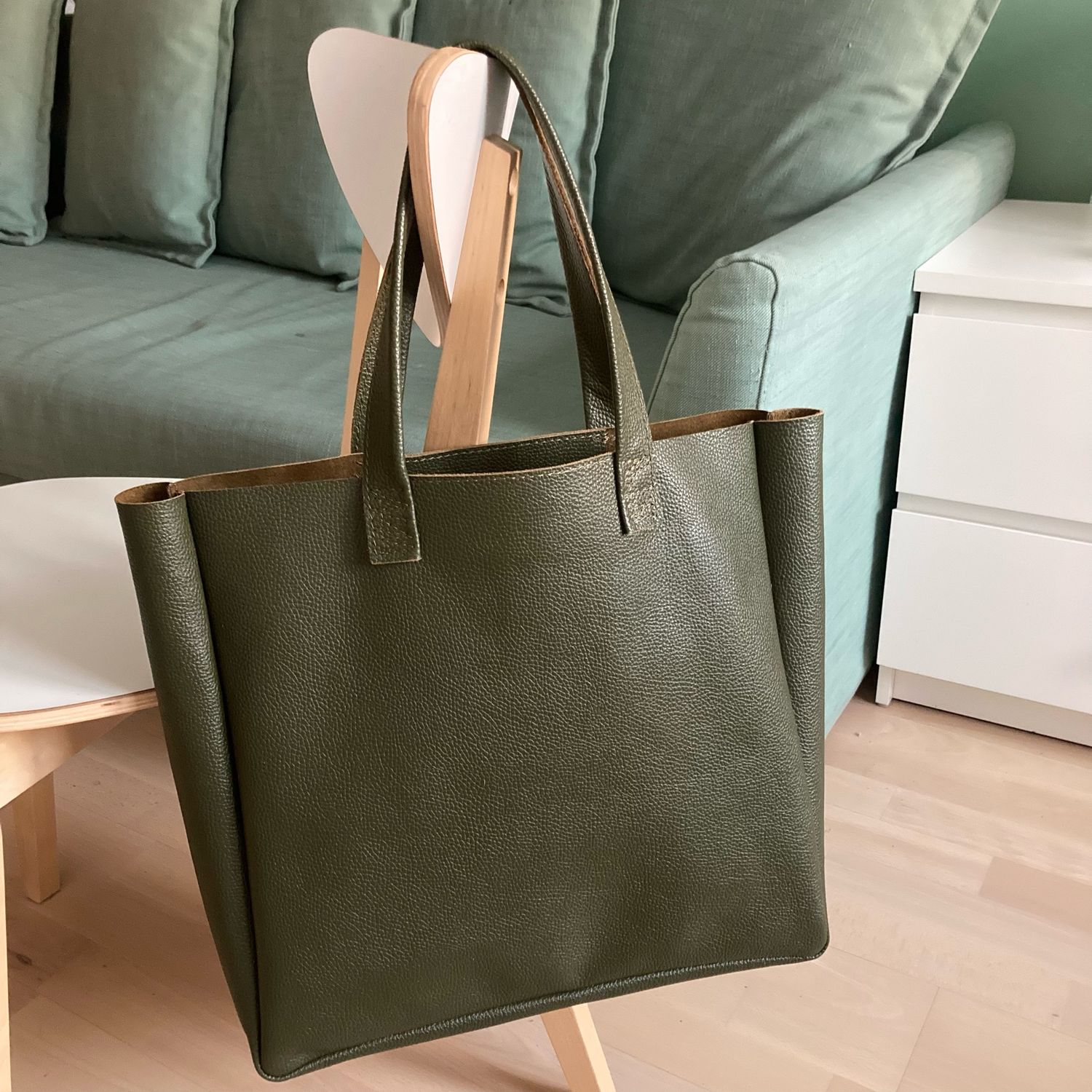 Большая кожаная сумка шоппер в интернет-магазине Ярмарка Мастеров по ...