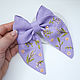 Order Lilac bow - embroidery 'Twigs, flowers'. annetka-ann (annetka-ann). Livemaster. . Hairpins Фото №3