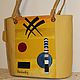 Order Kandinsky. Leather yellow artistic bag "Yellow sound". Leather  Art  Phantasy. Livemaster. . Classic Bag Фото №3