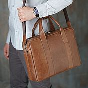 Сумки и аксессуары handmade. Livemaster - original item Men`s bag with compartment for laptop 