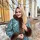 Заказать Пальто из  платка Ясно солнышко с оливковым песцом. Ульяна Смирнова. Ярмарка Мастеров. . Жакеты Фото №3