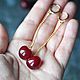Cherry earrings - long chain earrings. Earrings. Ukrasheniya v podarok ToutBerry. Ярмарка Мастеров.  Фото №4