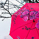 Зонт с ручной росписью Орхидея и Птичка. Зонты. Umbrella Fine Art зонты с росписью. Интернет-магазин Ярмарка Мастеров.  Фото №2