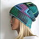 Шапка "AZTECA № 68, №68-2" из испан полушерсти. Шапки. Ирина(shvilinka.knit). Ярмарка Мастеров.  Фото №4