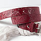 Order Red leather belt, width 3,9 cm. Two Starlings. Livemaster. . Straps Фото №3
