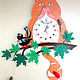 Детские часы дизайнерские "Кот и мыши" настенные, Часы классические, Москва,  Фото №1