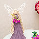Angel macrame large wings violet dress. Interior doll. Kukly makrame NATALINI. Ярмарка Мастеров.  Фото №4