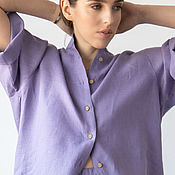 Одежда handmade. Livemaster - original item Lavender linen shirt.. Handmade.