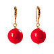 Coral Earrings / Red Earrings / Gold Earrings / Small Earrings, Earrings, Ekaterinburg,  Фото №1