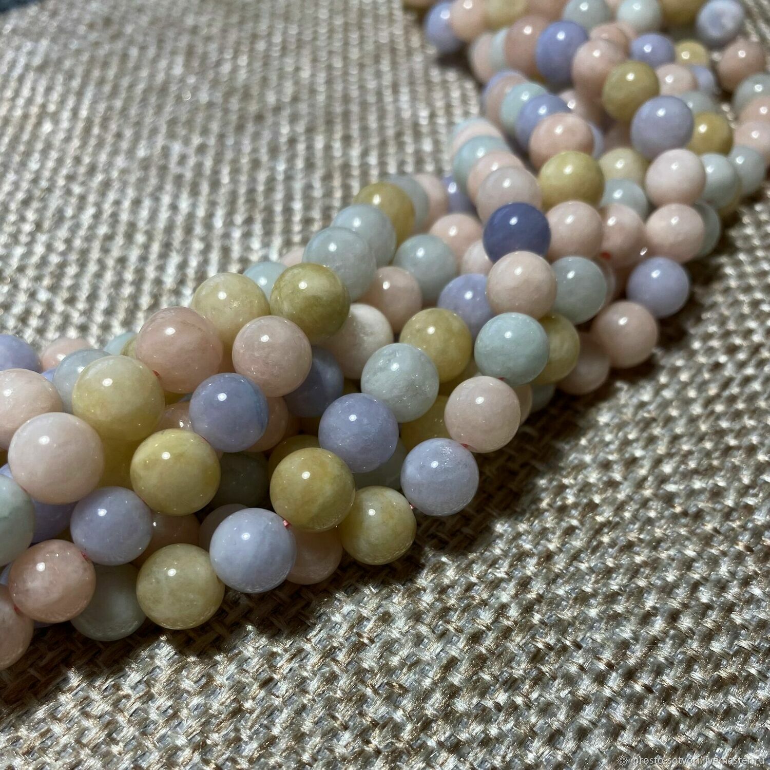 Beryl 8 mm, smooth ball, thread, Beads1, Ekaterinburg,  Фото №1