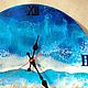 Часы настенные море из эпоксидной смолы. Часы классические. Светлана БуСе resinart. Интернет-магазин Ярмарка Мастеров.  Фото №2