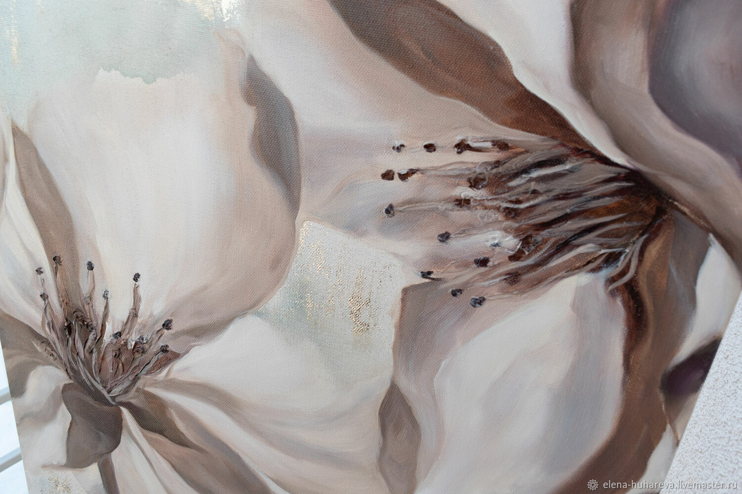 Большая картина цветы Сакура маслом на холсте 80х60 см в интернет ...