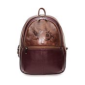 Сумки и аксессуары handmade. Livemaster - original item Backpacks: Leather backpack for women brown and burgundy Janine. Handmade.
