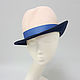Order Two-tone Tulip hat with asymmetrical brim. Cream/Blueberry. Exclusive HATS. LANA ANISIMOVA.. Livemaster. . Hats1 Фото №3