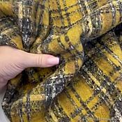 Материалы для творчества handmade. Livemaster - original item Fabric: Tweed suit yellow cage. Handmade.