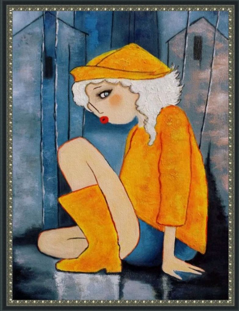 Ван Гог во мне! Жёлтый дождевик. Картина маслом. Юмор, Картины, Батайск,  Фото №1