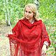 Order  Delicate delicate down shawl-cobweb color burgundy. Down shop. Livemaster. . Shawls Фото №3