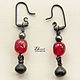 Single red earrings, Earrings, Moscow,  Фото №1