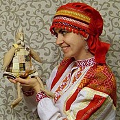 Русский стиль handmade. Livemaster - original item Headdress of Magpie with pompoms. Handmade.