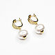 Natural Pearl Earrings, Gold Pearl Earrings 2024, Earrings, Moscow,  Фото №1