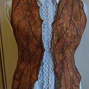Felted silk waistcoat with sheep's curls Norfolk Mists