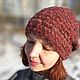 Copy of Copy of Warm gray winter cap hat. Caps. Crochet&knit by AzhurLES. My Livemaster. Фото №6