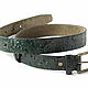 Dark green leather belt, width 3,4 cm. Straps. Two Starlings. My Livemaster. Фото №5