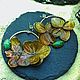 Серьги-кольца с настоящей Гортензией и Хромдиопсидом!!!, Серьги-кольца, Челябинск,  Фото №1