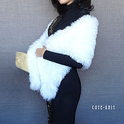 Аксессуары handmade. Livemaster - original item White fur tippet knitted 