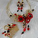 Set 'Autumn flowers' necklace earrings comb. Jewelry Sets. elenshabaev (elenshabaev). Online shopping on My Livemaster.  Фото №2