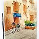 Painting the city of Florence. Painting of Italy street landscape, Pictures, Moscow,  Фото №1