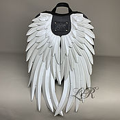 rainbow leather backpack with angel wings