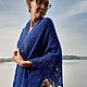 Knitted winter shawl made of wool and alpaca, blue. Shawls. KnitLaceDreams. My Livemaster. Фото №6