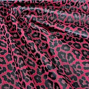 Материалы для творчества handmade. Livemaster - original item Genuine Leather leopard fuchsia 0,5-0,65 mm. Handmade.