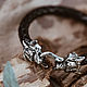 Bracelet 'Two wolves' with a nickel silver lock, Braided bracelet, Krasnodar,  Фото №1