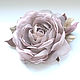 FABRIC FLOWERS. Chiffon rose ' Ashes of a rose'. Brooches. fioridellavita. My Livemaster. Фото №4