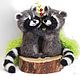 Raccoons Leela and Dave. Felting toys out of wool, Felted Toy, Zeya,  Фото №1