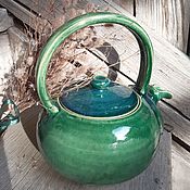 Посуда handmade. Livemaster - original item Emerald teapot. Handmade.