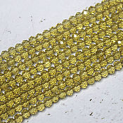 Материалы для творчества handmade. Livemaster - original item Beads 60 pcs Faceted 4/3 mm Yellow Dark. Handmade.
