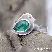 Украшения handmade. Livemaster - original item Silver Bird Ring, agate. Handmade.