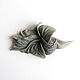 Order Brooch flower leather Orchid 'Smoky pastel' gray. De-Si-Re. Livemaster. . Brooches Фото №3