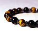 Bracelet  Defender from natural stones tiger's eye and agate, Bead bracelet, Moscow,  Фото №1