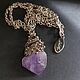 Pendant with natural amethyst stone 'Calm and clean'. Pendant. Del-moro. My Livemaster. Фото №6