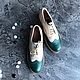 Order Oxford shoes green / grey/ivory. Hitarov (Hitarov). Livemaster. . Oxfords Фото №3