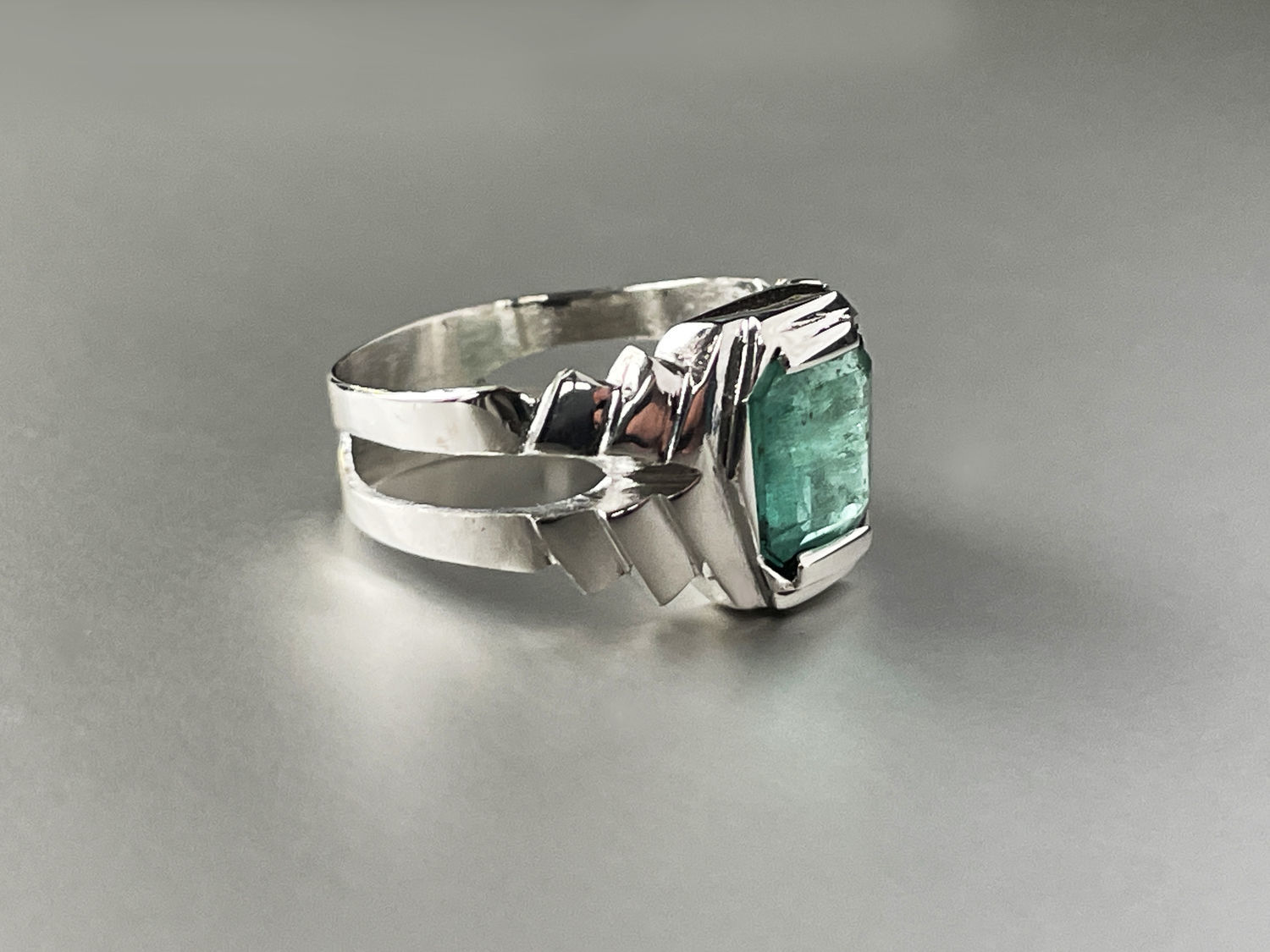 Мужское кольцо с Изумрудом 2,96ct, серебряное кольцо селтик celtic в ...