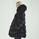 Fox fur coat with hood in black. Fur Coats. Forestfox. Family Fur Atelier. Online shopping on My Livemaster.  Фото №2