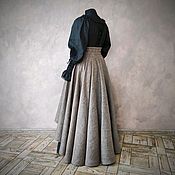 Одежда handmade. Livemaster - original item Sun skirt made of linen with an asymmetrical bottom. Handmade.