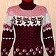 Women's sweater with cats Gav the Kitten (brown with pink). Sweaters. SweaterOK. Online shopping on My Livemaster.  Фото №2